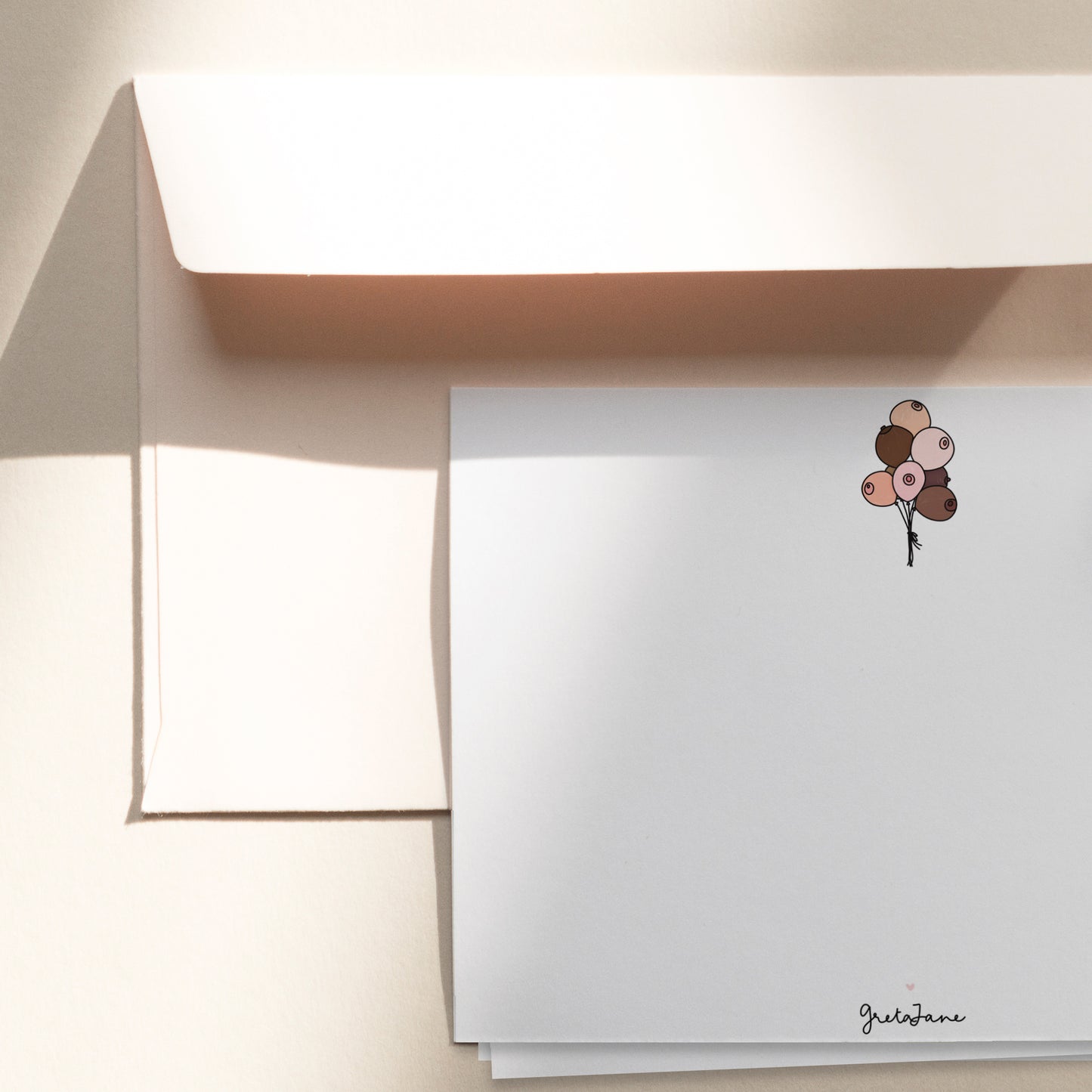 Boob balloons note card set