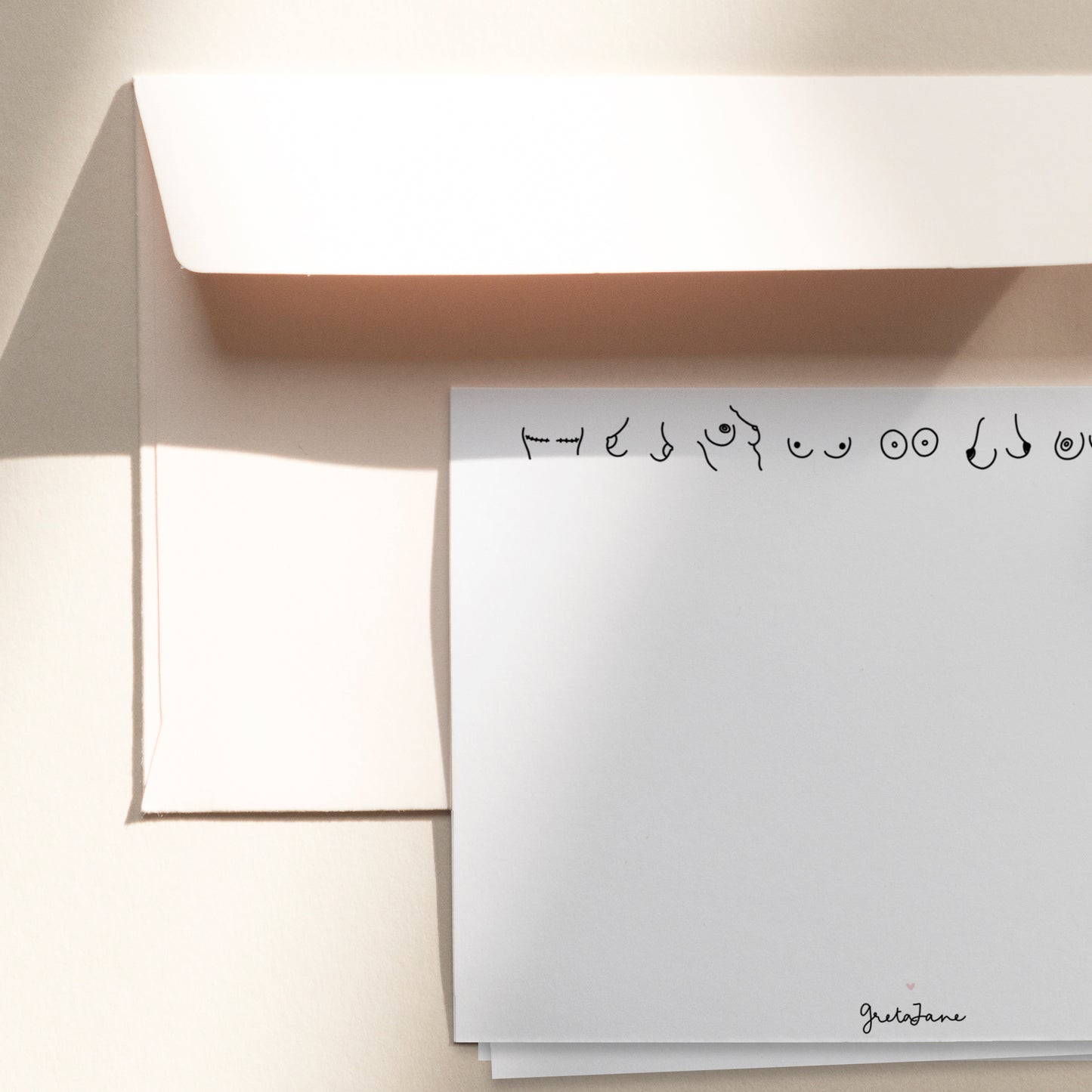 The boobs note card set