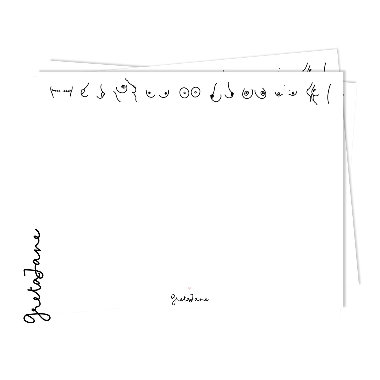 The boobs note card set