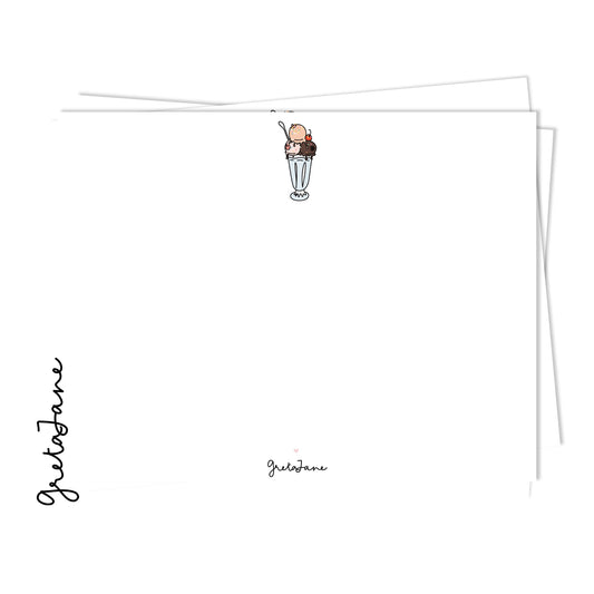 Boob sundae note card set