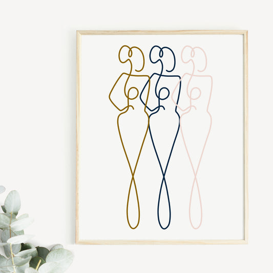 The one line lady trio